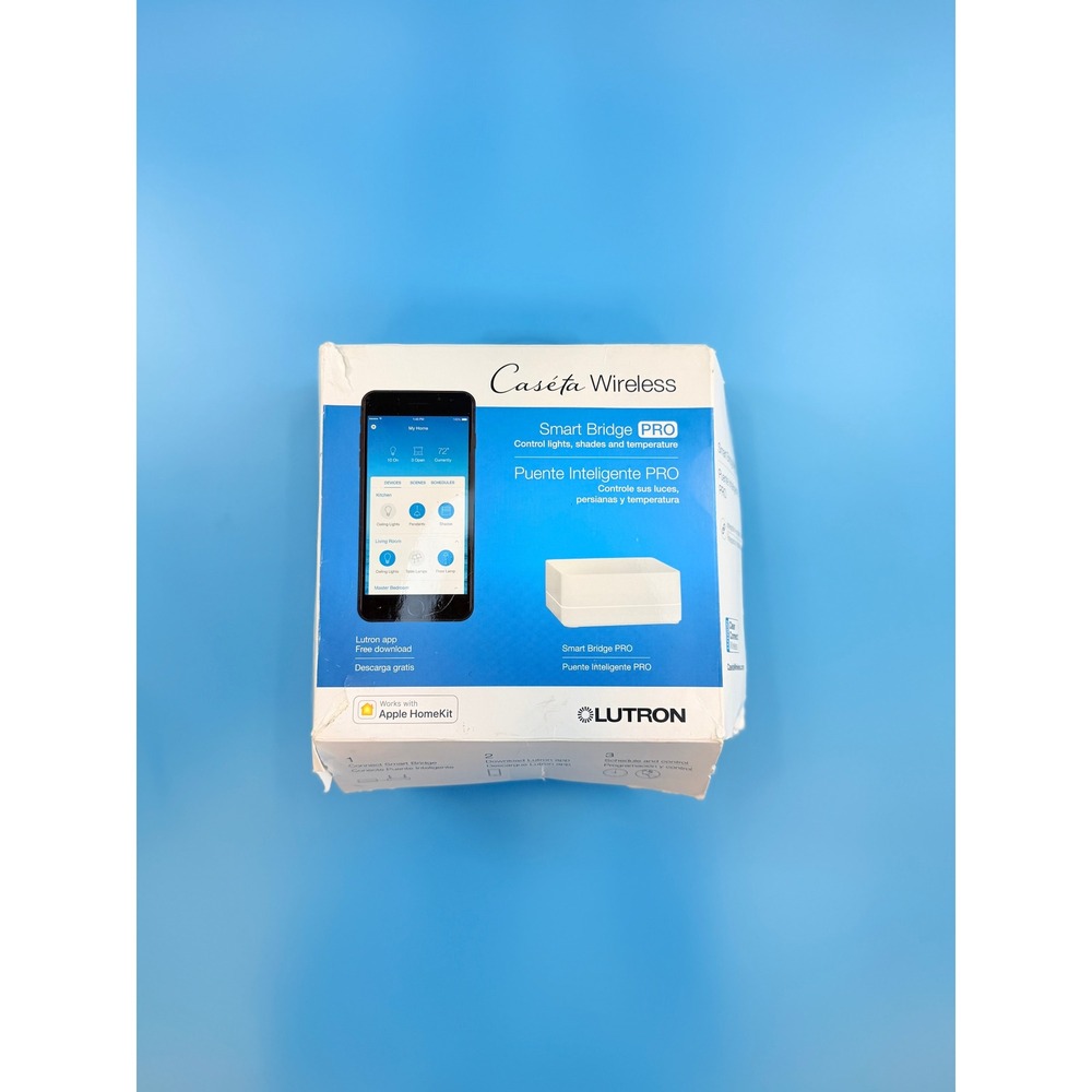 Lutron Caseta Smart Bridge PRO L-BDGPRO2-WH Hub Used w/ Power Adapter Box